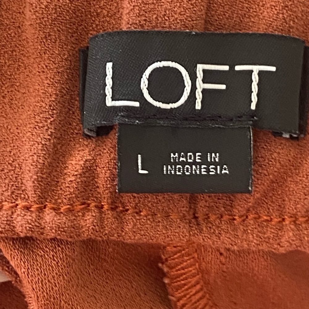 LOFT Drawstring Pants in Rust Brown - Picture 3 of 4